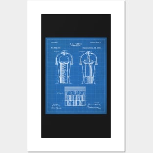 Wine Cooler Patent - Wine Lover Kitchen Cafe Decor Art - Blueprint Posters and Art